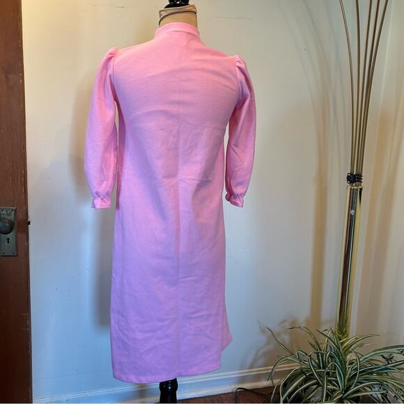 Vintage 1980s Edie Bee by Jackie Girls Polyester Pink Ling Robe Size 8 - Picture 3 of 9
